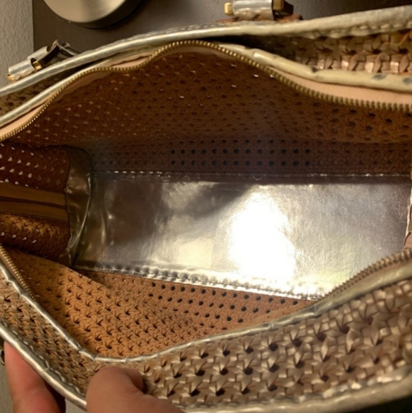 🍦LOEWE Amazona 28 Hand Bag Braided Leather Mesh Type Silver Limited 24081 - Picture 10 of 11